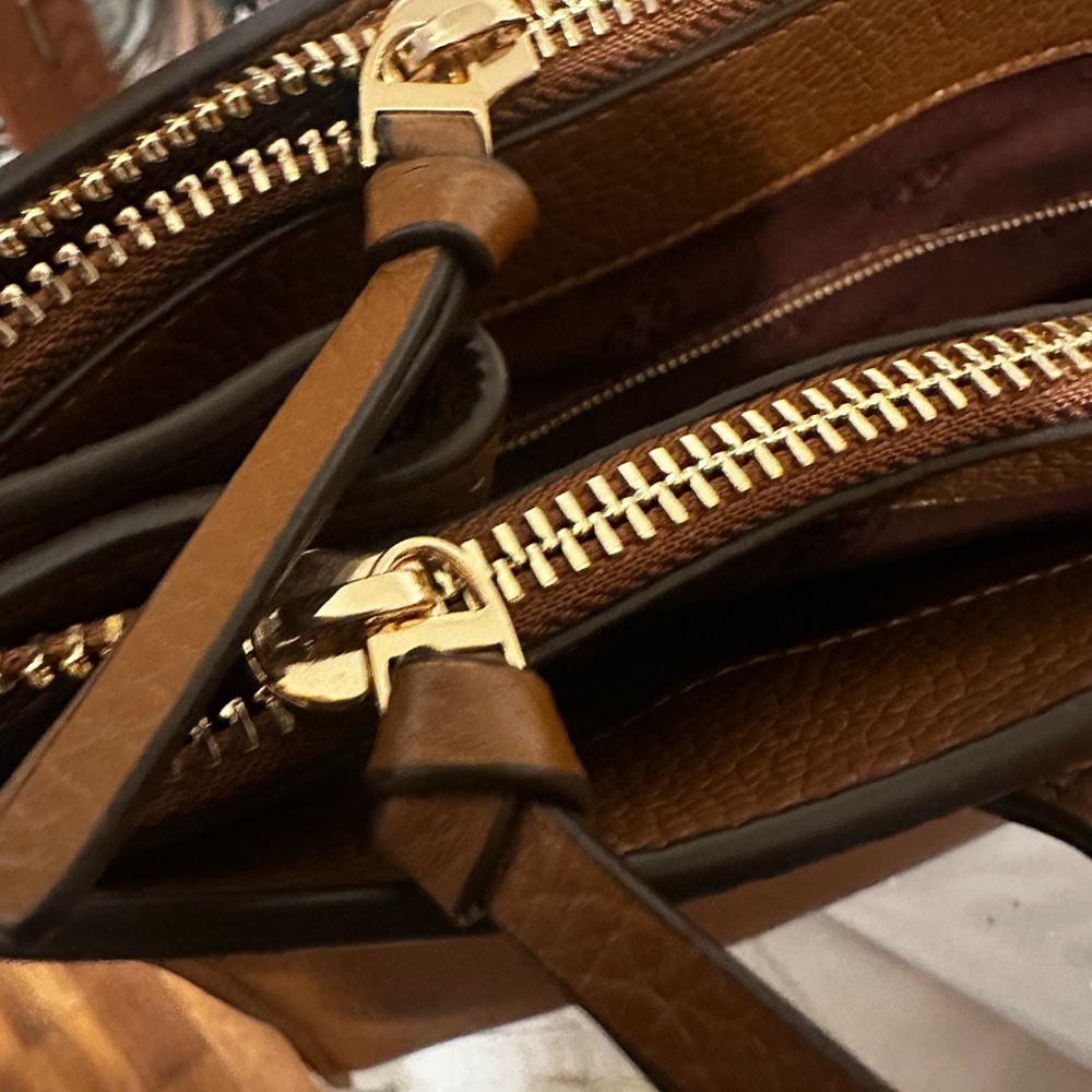 Tory Burch Brown Leather Tote with Tassels - Picture 5 of 6